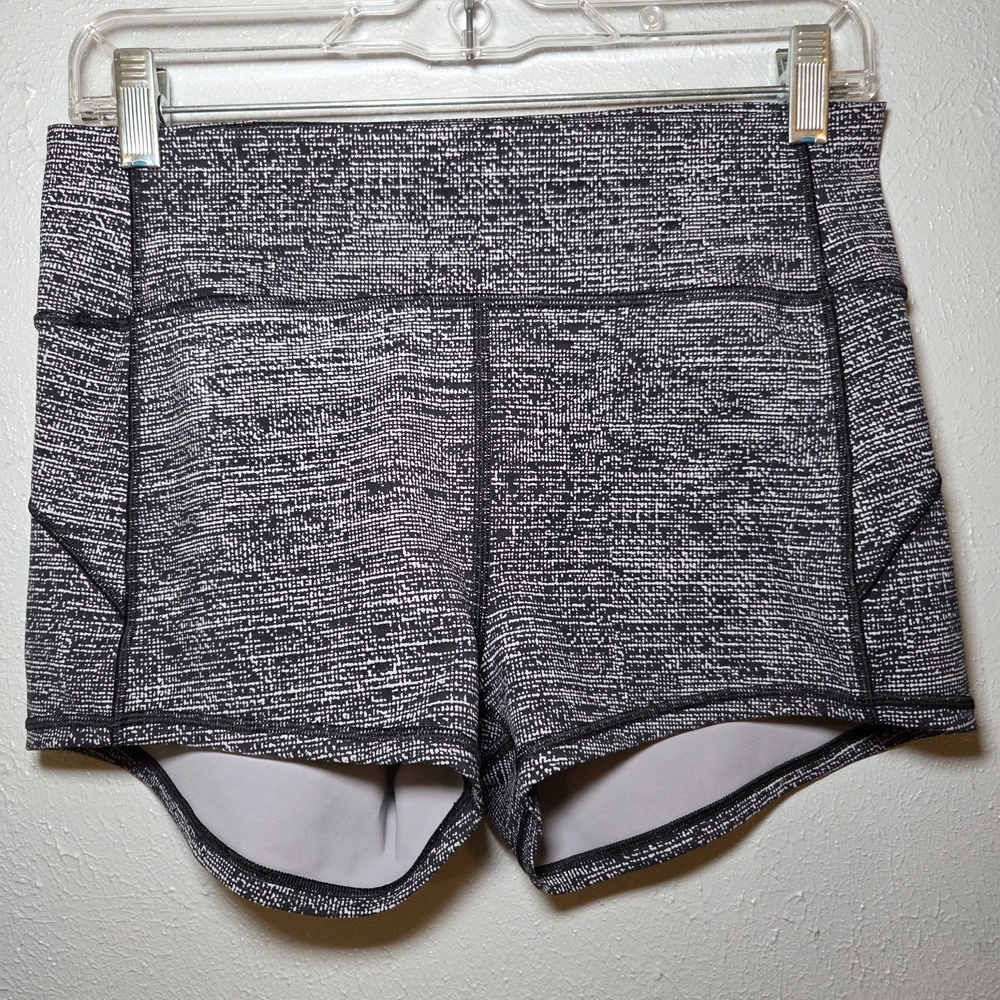 LULULEMON Twillines Ice Grey Black In Movement Short Everlux 2.5" Active Size LG